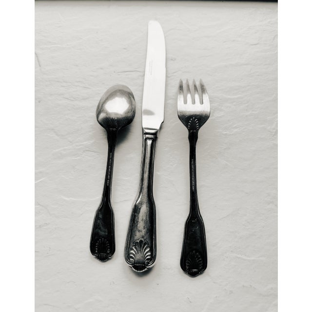 80's Royal Limited Silver Plated Shell Pattern Flatware S/3 1 Dinner Knife 9.25"L 1 Salad Fork 6.75"L 1 Tea Spoon 6"L