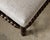 19th Century English Turned Bobbin Legs Stool with Linen Upholstery For Sale - Image 4 of 10