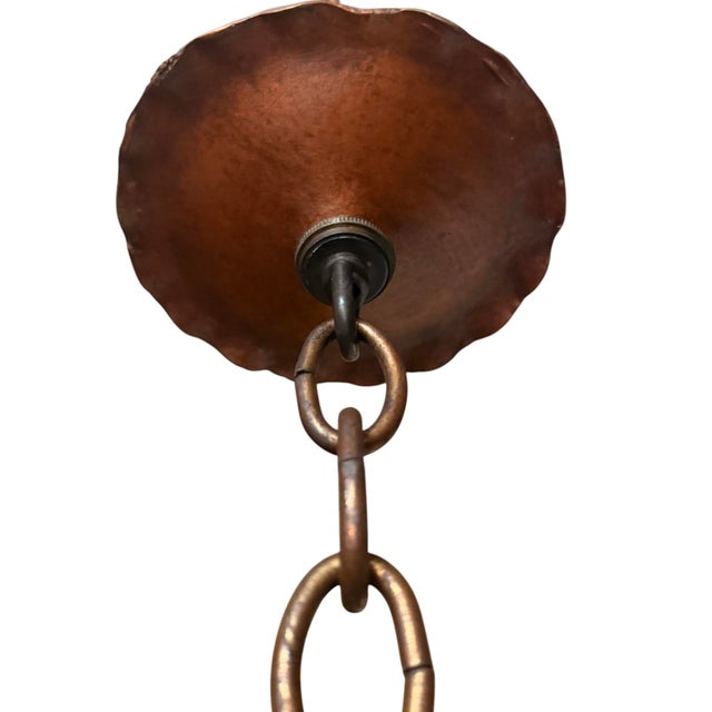 Copper Early 20th Century Copper and Bronze Gilt Spanish Revival Lantern Chandelier For Sale - Image 8 of 12