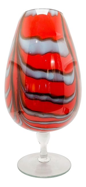 Mid-Century Modern Italian Opaline Glass Pedestal Vase in the style of Carlo Moretti, 1970s