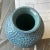 Italian 1990s Italian Hand Painted Blue Ceramic Vase For Sale - Image 3 of 9