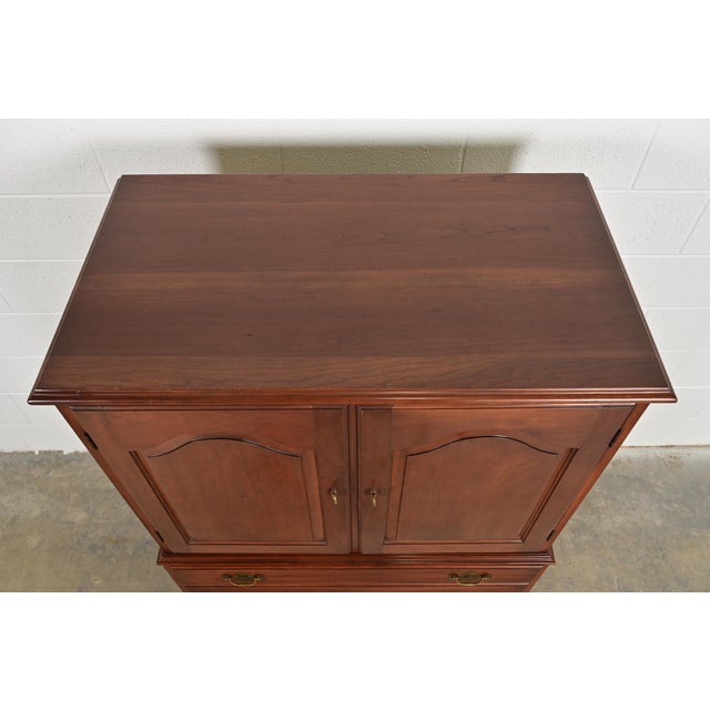 Henkel Harris Georgian Solid Cherry Wood Gentleman's Chest, 1970s For Sale - Image 10 of 13