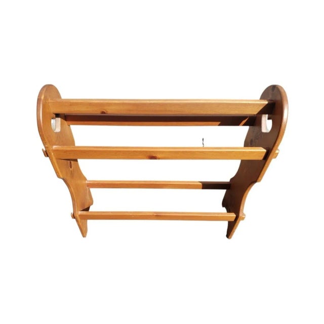 Mid-Century Solid Pine Quilt and Blanket Rack For Sale - Image 4 of 8