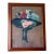 Intage Fashion Illustration Style Pastel Portrait of Woman in Black Hat, 1980s For Sale