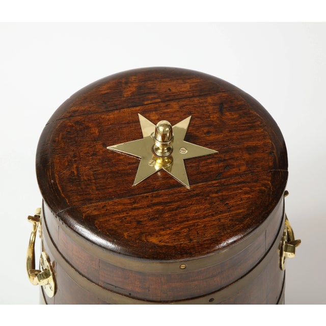 English Brass-Bound Mahogany Barrel For Sale - Image 4 of 8