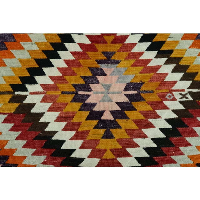 Mid 20th Century Turkish Kilim Rug-6′1″ × 9′7″ For Sale - Image 9 of 13