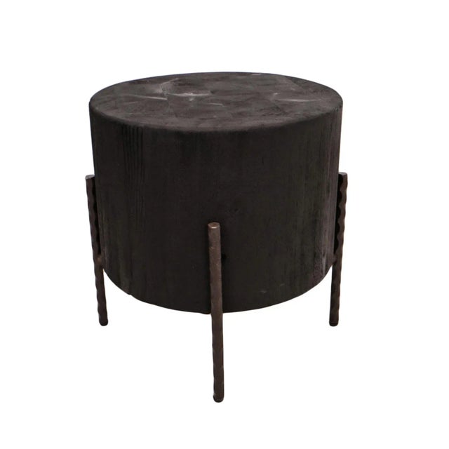 Tuscan Black Stool 15" For Sale - Image 4 of 4