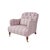 Tufted Club Chair Upholstered in Ferrick Mason Anne Rose Blue Woven For Sale - Image 4 of 7
