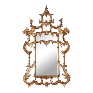 Chinese Chippendale Gold Leaf Mirror For Sale