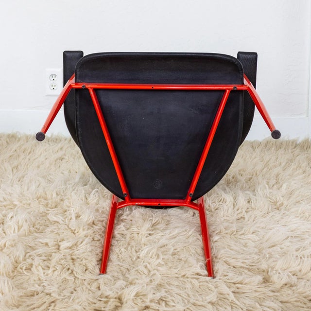 Red and Black Bauhaus Style Mid Century Accent Chair Chairish