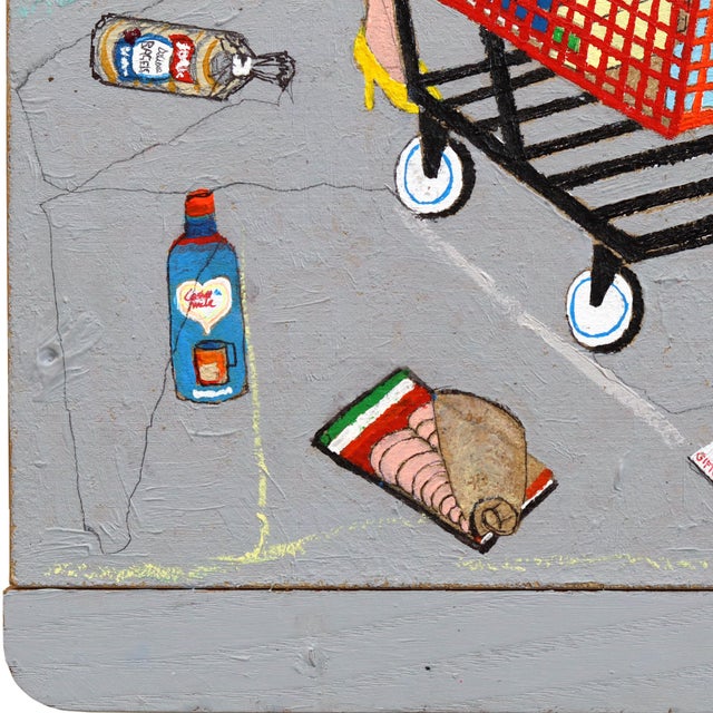 2020s The Pavement #6 - Original Urban Pop Art Figurative Mixed Media Artwork on Wood For Sale - Image 5 of 8