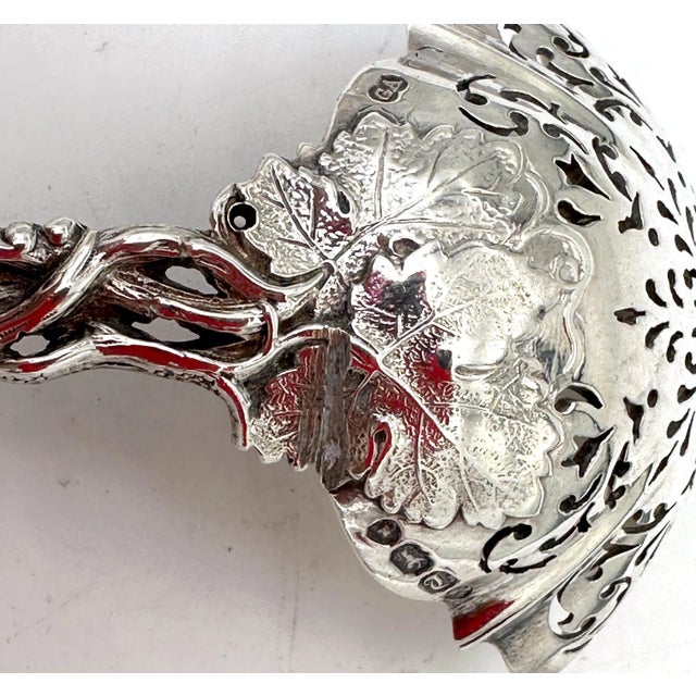 Victorian Pierced Sterling Fruit or Sugar Sifter by George Angell, London, 1871 For Sale - Image 12 of 12