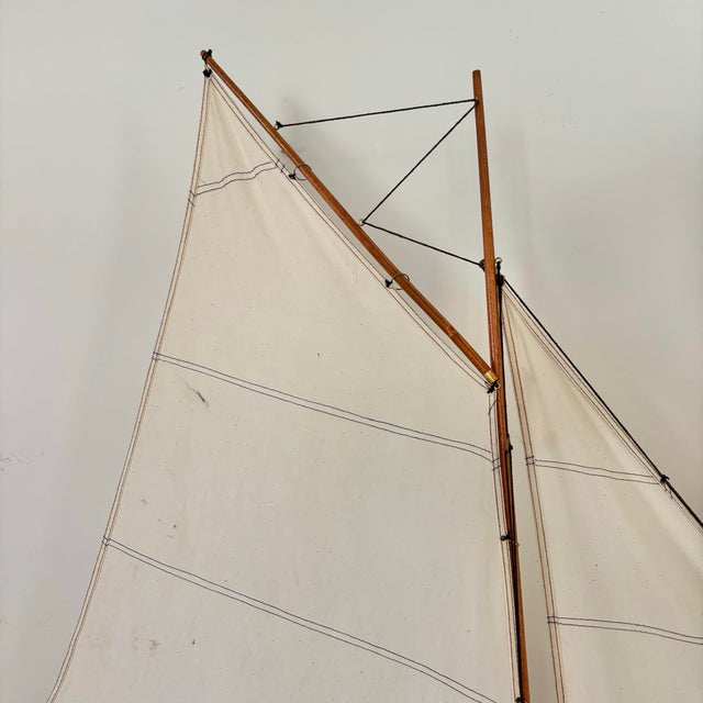 Large Vintage Coastal Scale Model of Sail Boat For Sale - Image 11 of 12