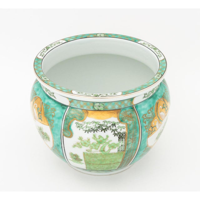 Ceramic Gold Imari Hand-Painted Porcelain Jardinieres, 3 For Sale - Image 7 of 12