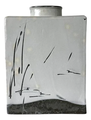 Korean Contemporary Buncheong Square Form Vase by Sung Jae Choi