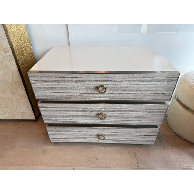Metal BedRock Nightstand For Sale - Image 7 of 13