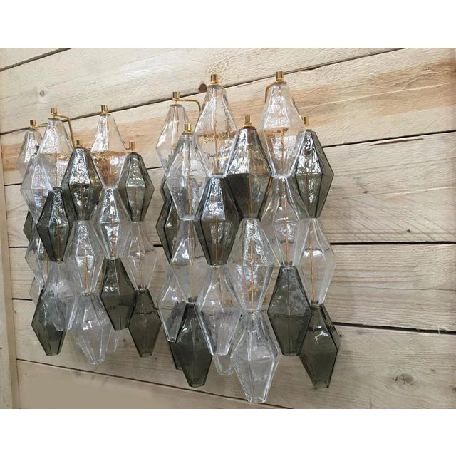 Contemporary Murano Glass Poliedri Sconces with Gold 24 Karat Metal Frame from Simoeng, Set of 2 For Sale - Image 3 of 7