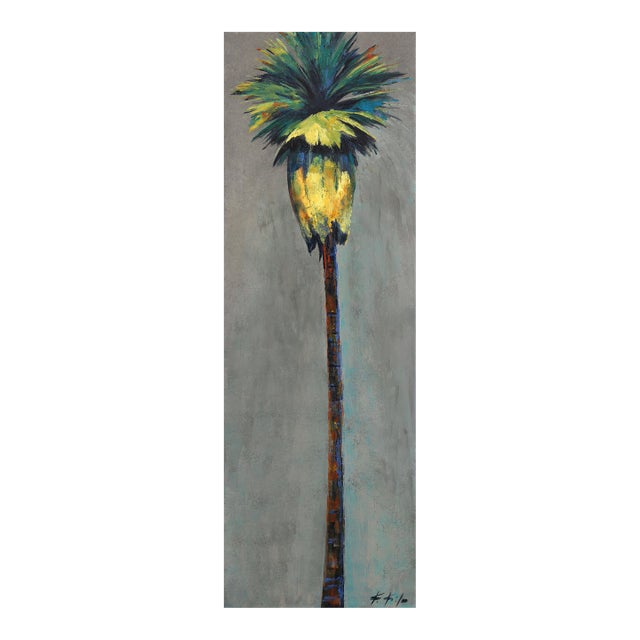 May Morning Palm - Original Palm Tree California Landscape Acrylic Painting on Canvas by Kathleen Keifer For Sale