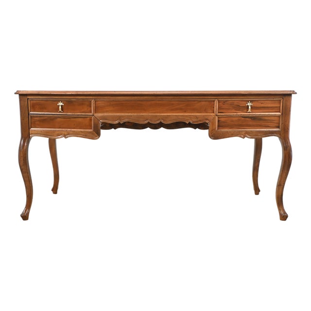 Baker Furniture Style Italian Louis XV Style Rosewood Writing Desk | Newly Refinished For Sale
