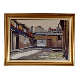 Yo Johansson, Side Street, 1960s, Oil on Canvas, Framed For Sale