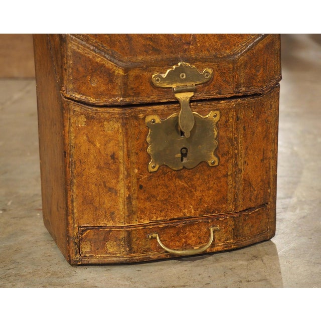 18th Century 18th Century French Embossed Leather Letter Box, “Coffret a Courrier” For Sale - Image 5 of 17