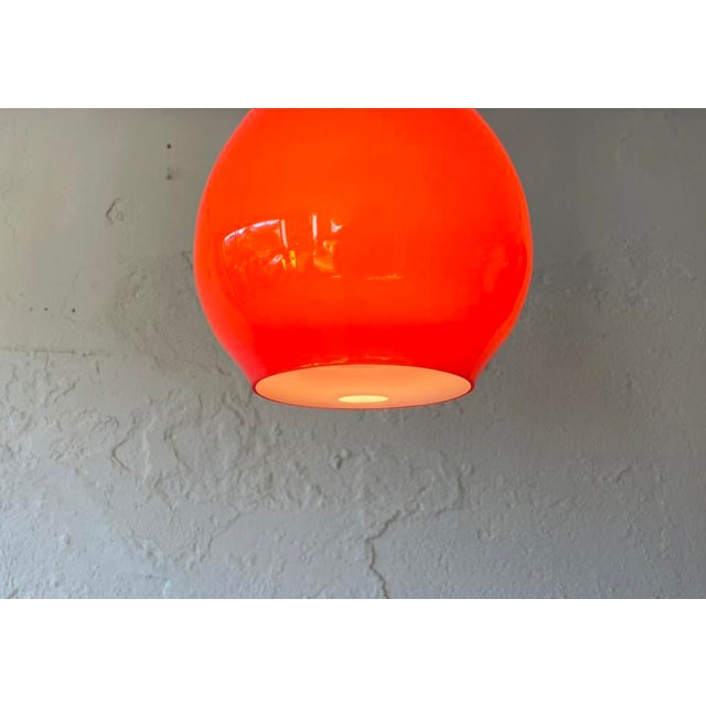 Vintage Opaline Suspension Lamp, 1960s For Sale - Image 6 of 7
