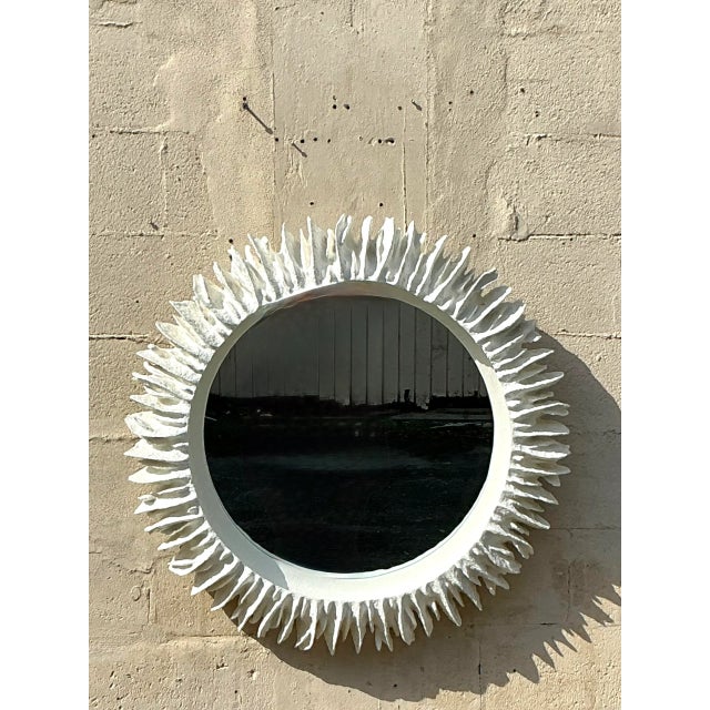 Made Goods Vintage Boho Made Goods “Serrat” Faux Coral Round Mirror For Sale - Image 4 of 7