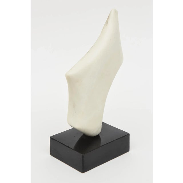 Stone Vintage Carrara Marble and Black Resin Abstract Sculpture, 1980's For Sale - Image 7 of 11
