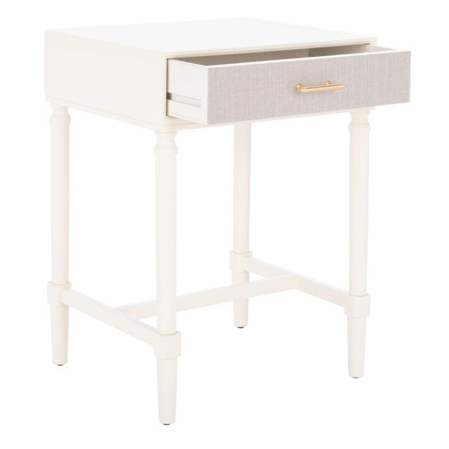 Estella 1 Drawer Accent Table in White For Sale - Image 9 of 11