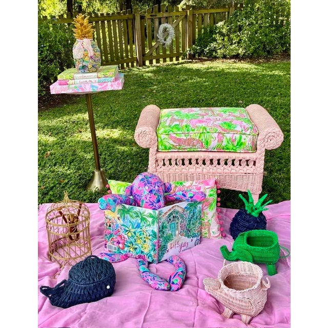 Bring the ultimate Palm Beach vintage aesthetic into your home with this stunning 1970s Hollywood Regency style wicker...