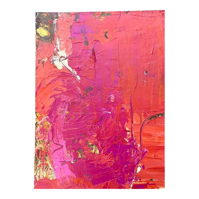 Vintage Abstract Expressionist Painting on Canvas For Sale