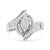 Contemporary 14K White Gold 1 1/4 Cttw Pie, Baguette and Princess cut Diamond Marquise Shape Engagement Cocktail Ring (H-I Color, SI2-I1 Clarity) For Sale - Image 3 of 6