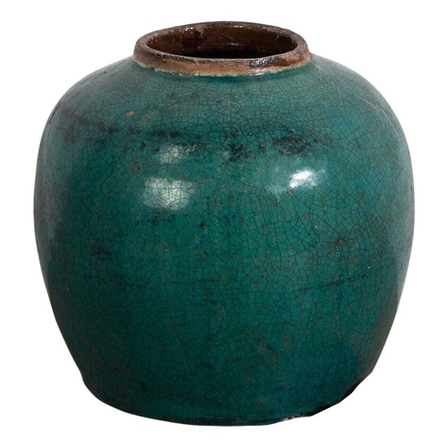 Antique Round Ceramic Vase For Sale