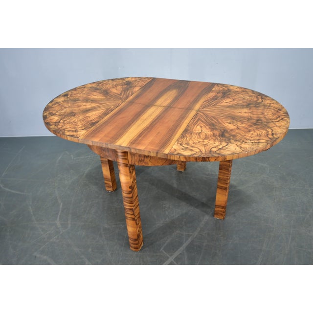 Extendable Dining Table in Walnut, Former Czechoslovakia, 1940s For Sale - Image 13 of 18