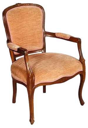 Art Nouveau Carved Walnut & Velvet Armchair