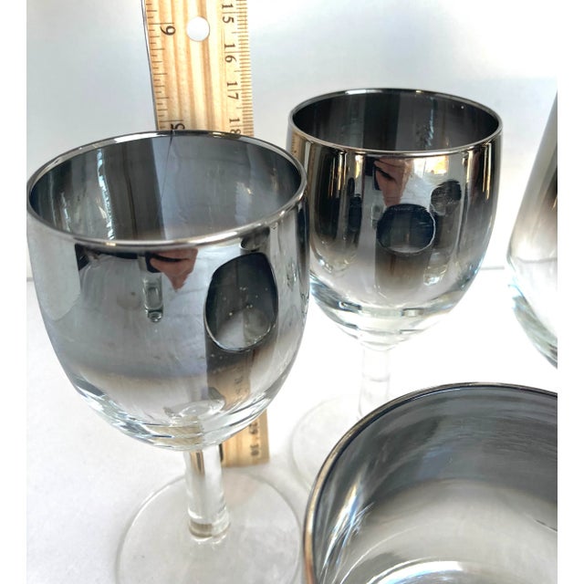 Mid-Century Modern Vintage Vitreon Queens Lusterware Bar Glasses Set- 7 Pieces For Sale - Image 3 of 13