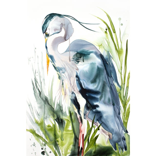 Original watercolor painting on canvas. Varnished and ready to hang, with handmade maple solid wood floater frame. Artist:...