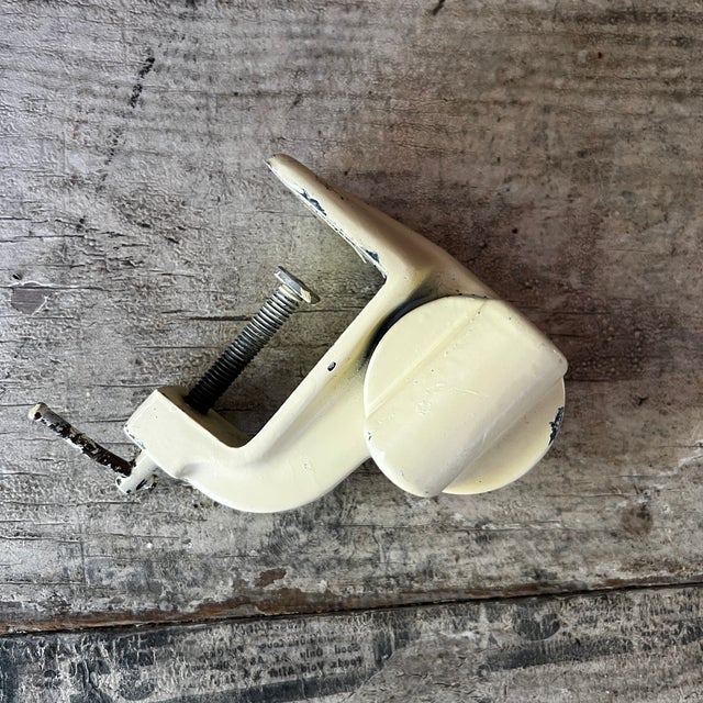 Vintage Adjustable Drafting Desk Lamp With Spring-Loaded Arms Clamp Base Cream Finish MCM For Sale - Image 12 of 13