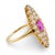 Late 19th Century Victorian Gia Burma No Heat Pink Sapphire Diamond Navette Ring, Size 8.75 For Sale - Image 4 of 7