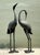 Vintage Cast Aluminum Standing Cranes - Set of 2 For Sale - Image 11 of 12