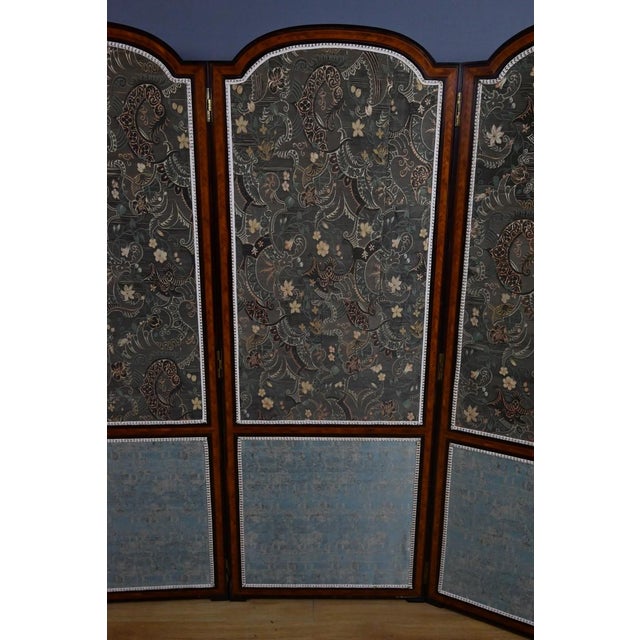 Fabric and Mahogany Screen, 1890s For Sale - Image 11 of 18