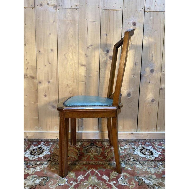 Art Deco Chairs in Green Vinyl, Set of 6 For Sale - Image 9 of 10