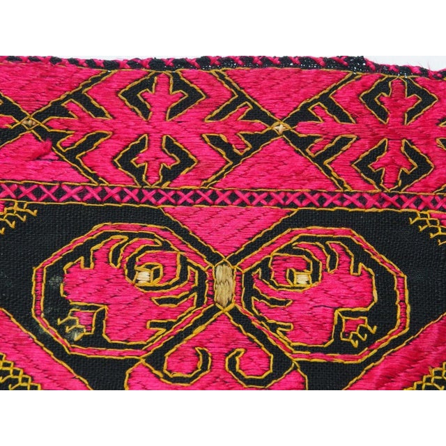 Antique Silk Embroidered Wall Hanging, Swat Valley Pulkari, 1890s For Sale - Image 9 of 11