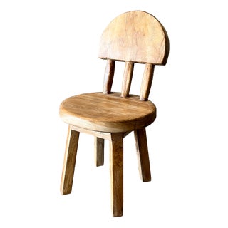 Small Children's Chair in Natural Blond Teak with Three-Bar Back For Sale