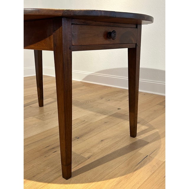 French Antique c.1860 French Walnut Oval Table For Sale - Image 3 of 8