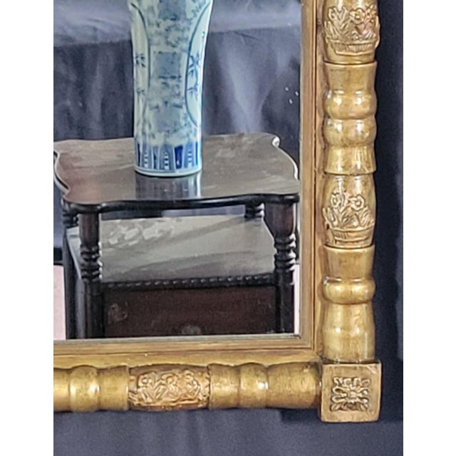Antique 19th Century American Federal Gilded Wall Mirror Gold Wood Small Mirror For Sale - Image 9 of 12
