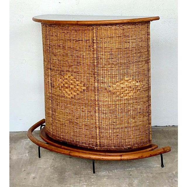 Late 20th Century Vintage Diamond Weave Dry Bar For Sale - Image 5 of 12