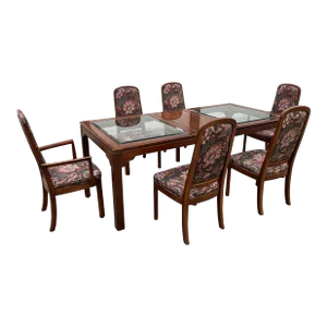 1990s Ethan Allen Canova Dining Set Table and 6 Chairs - Set of 7