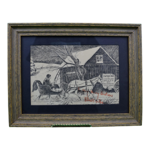1859 Chatham Fair Christmas Sleigh Scene Engraving