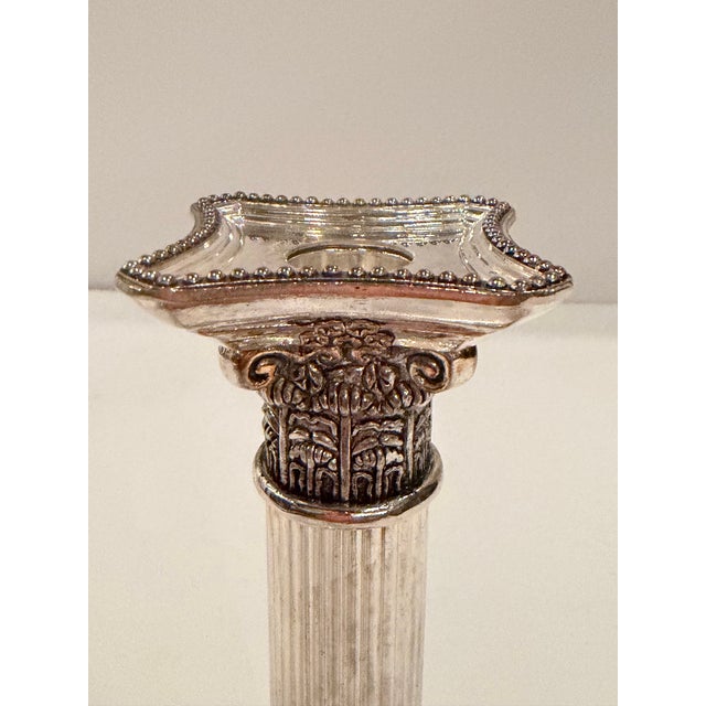 Set of 8 Silver Plate Corinthian Column Candlesticks For Sale In Philadelphia - Image 6 of 12